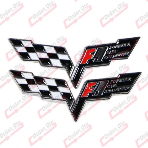 F1 Bayraklı Metal Arma