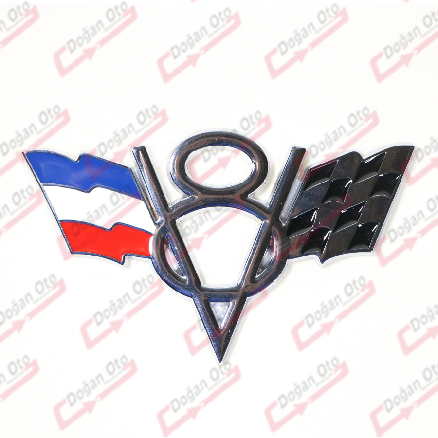 V8 F1 Fransa Bayraklı Metal Arma